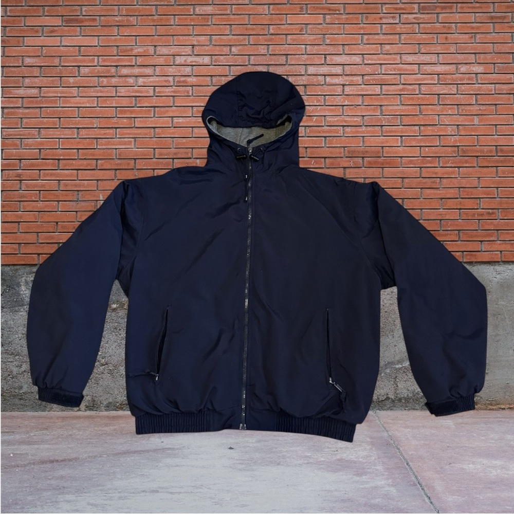 Navy Cabela’s Hooded Nylon Jacket- Size Large